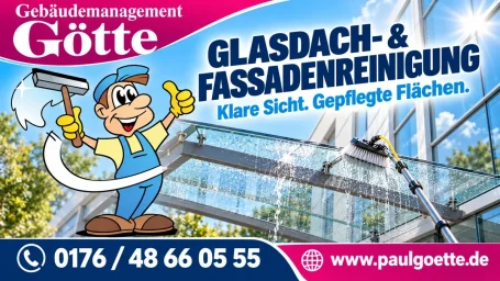 Glasdach- und Glasfassadenreinigung – Gebäudemanagement Götte