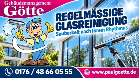 Regelmäßige Glasreinigung – Gebäudemanagement Götte
